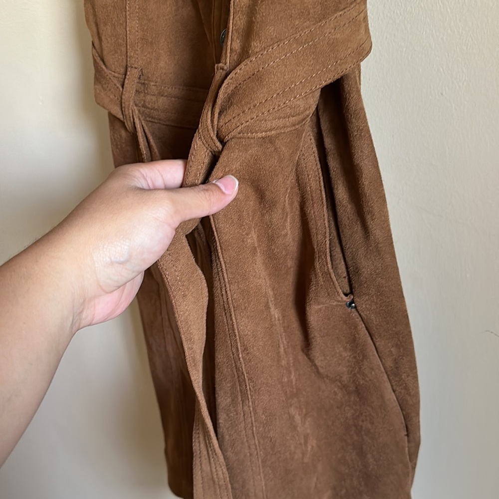 Abercrombie and Fitch brown Suede button down dress small - Picture 5 of 7